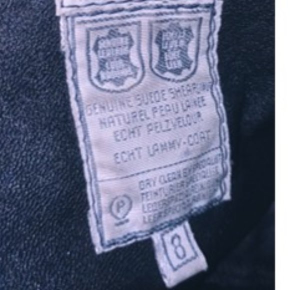 DARK GREEN LUXURY GENUINE SHEARLING COAT WITH LEATHER STRIP. - Picture 10 of 10